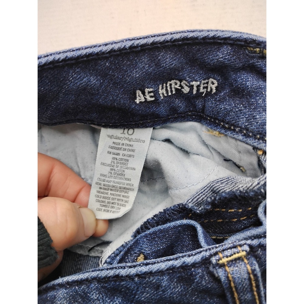 American Eagle AE Hipster Low Rise Boot Vintage Y2K Blue Pants Wide Leg Size 10 - Picture 4 of 16